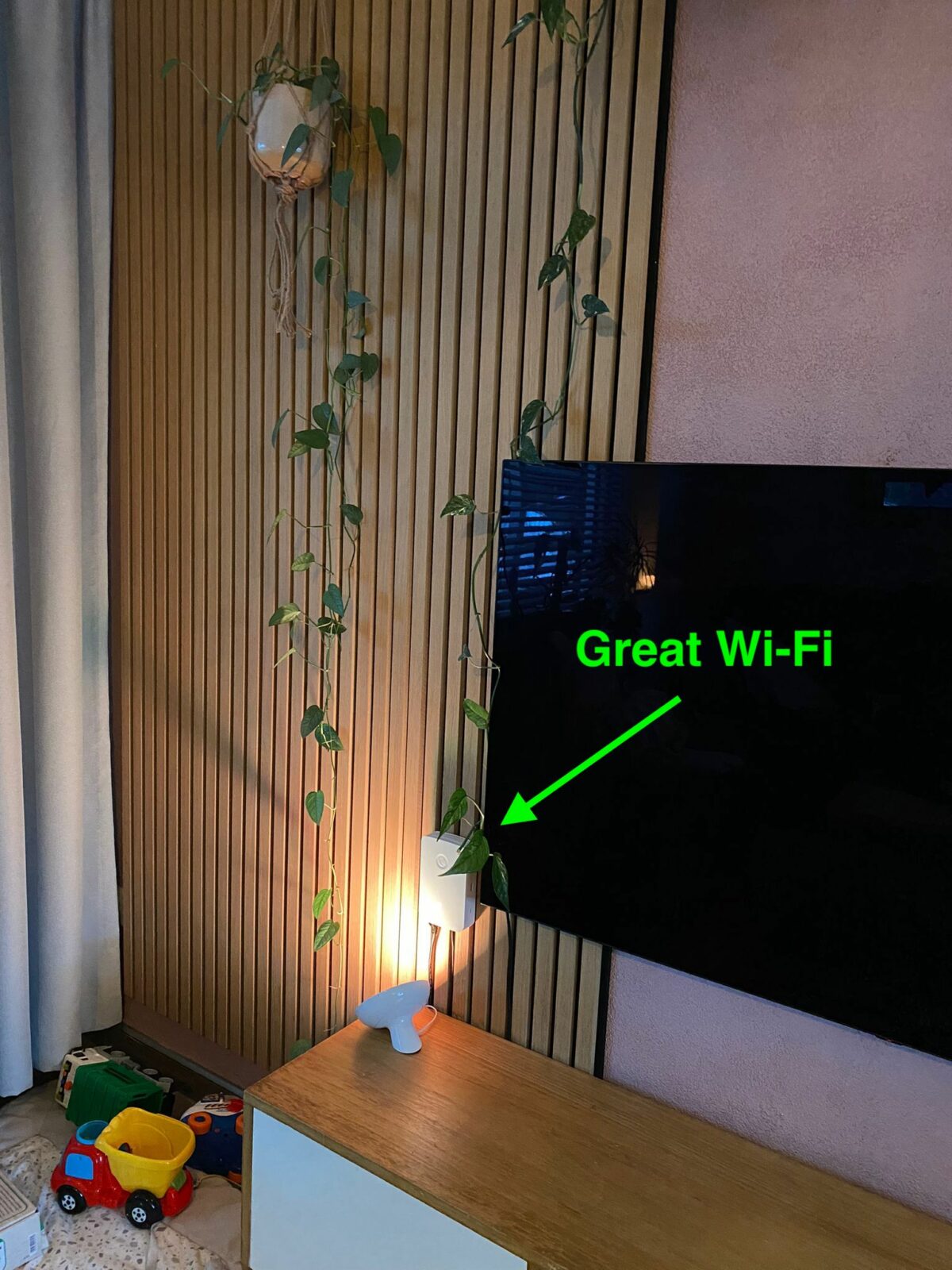 Pro WiFi at home next to TV